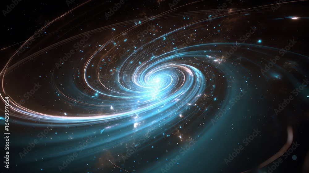 Poster luminous vortex in space creating a time rift effect