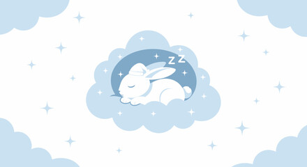 Adorable Sleeping Rabbit Vector Illustration for Children's Designs and Products