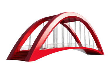 Obraz premium Bridge red architecture engineer on transparent background, png