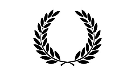 Laurel wreath minimalist in a white background black and white icon