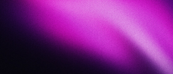 Grainy noise texture background, with purple abstract gradient shape on a black backdrop banner poster header web design