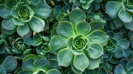 clusters of lush green succulents
