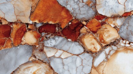 a close up of a rock with a red substance