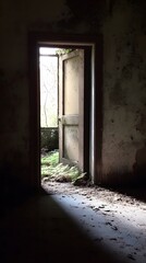 Abandoned Building Doorway Light Rays Nature