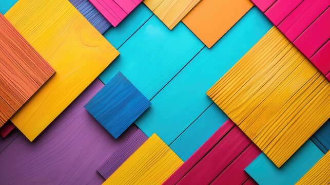 colorful background with wooden and plastic