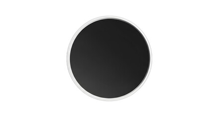 Simple round mirror with white frame, isolated on clean white background, front view, no reflections.