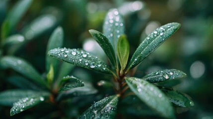 a close up of a plant with water droplets