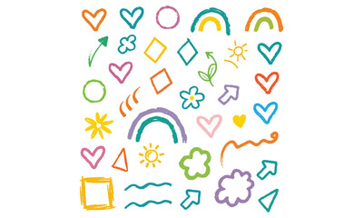 Colorful Hand Drawn Doodle Elements