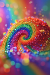 Surreal Vibrant Rainbow Cinematic Wallpaper with Dreamy Film Grain Effect