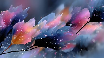 Abstract floral art, swirling design, dark background, website header