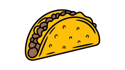 Simple colorful taco illustration