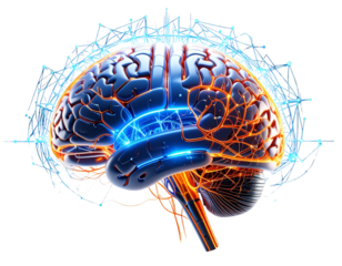  Firefly_brain with line network dot light artificial intelligence concept transparent backgro