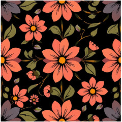 winter background, Christmas background, seamless floral pattern