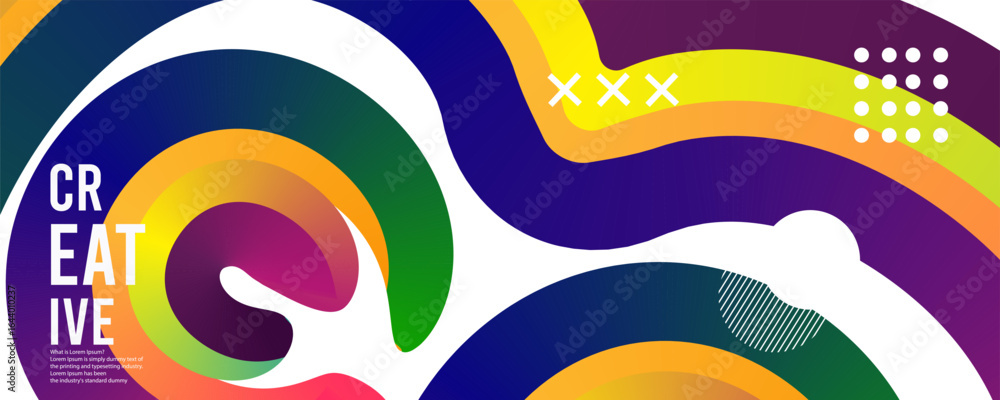 Poster 3d abstract gradient geometric shape circle background. modern futuristic background. can be use for