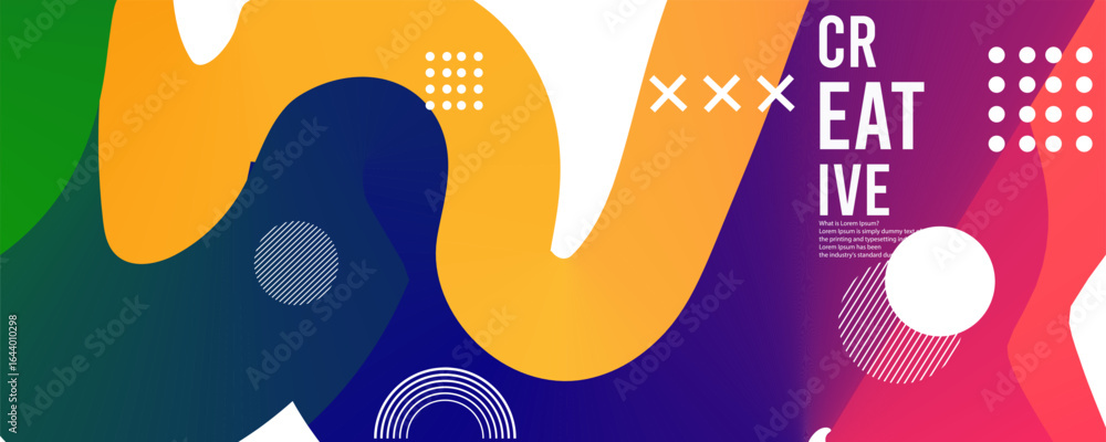 Poster 3d abstract gradient geometric shape circle background. modern futuristic background. can be use for