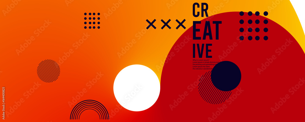Poster 3d abstract gradient geometric shape circle background. modern futuristic background. can be use for