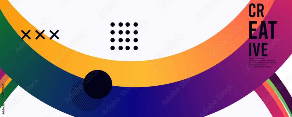 Poster 3d abstract gradient geometric shape circle background. modern futuristic background. can be use for