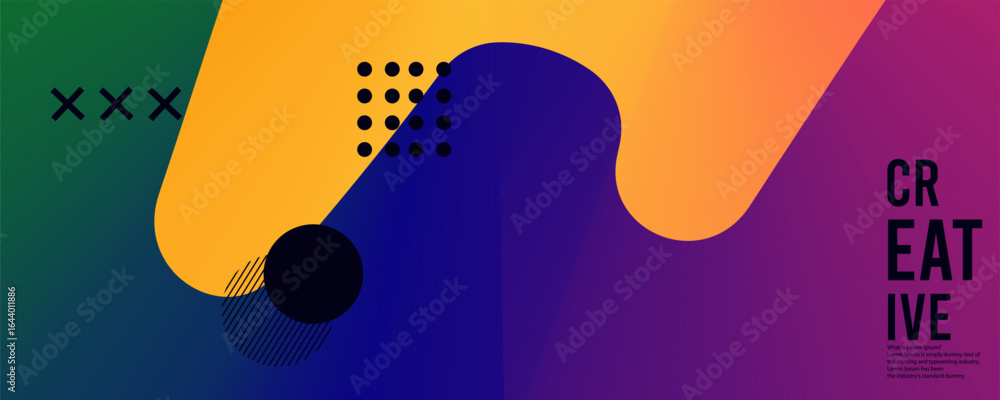 Poster 3d abstract gradient geometric shape circle background. modern futuristic background. can be use for