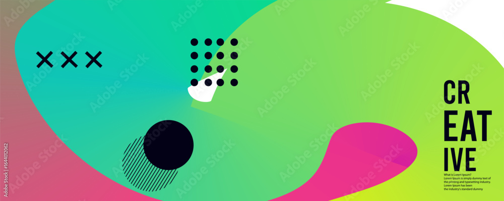 Poster 3d abstract gradient geometric shape circle background. modern futuristic background. can be use for
