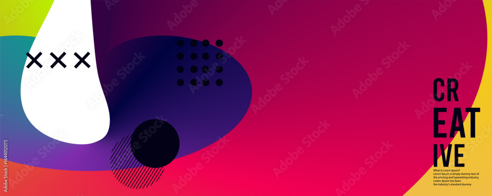 Poster 3d abstract gradient geometric shape circle background. modern futuristic background. can be use for