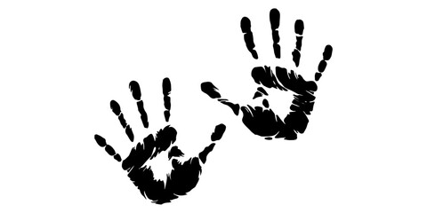 Vector hand prints Seamless pattern