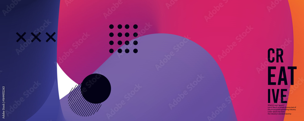 Poster 3d abstract gradient geometric shape circle background. modern futuristic background. can be use for