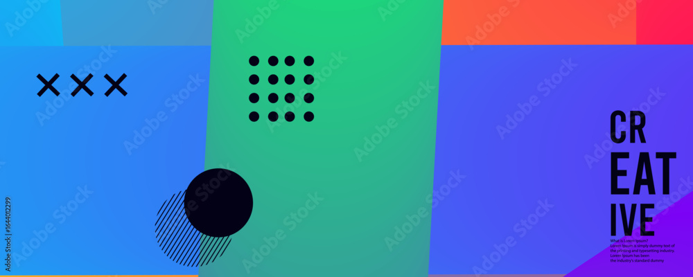 Poster 3d abstract gradient geometric shape circle background. modern futuristic background. can be use for