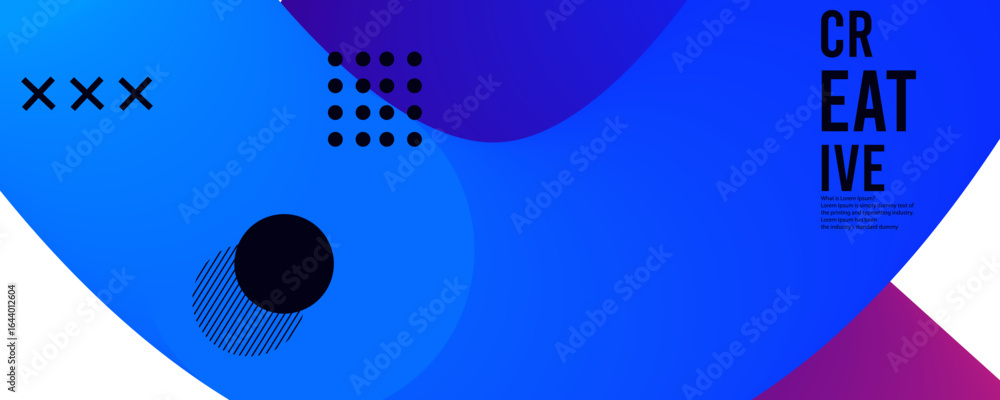 Poster 3d abstract gradient geometric shape circle background. modern futuristic background. can be use for