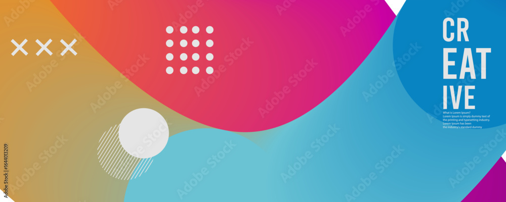 Poster 3d abstract gradient geometric shape circle background. modern futuristic background. can be use for