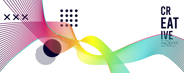 3D Abstract  gradient geometric shape circle background. Modern futuristic background. Can be use for landing page, book covers, brochures, flyers, magazines, any brandings, banners colorful lines