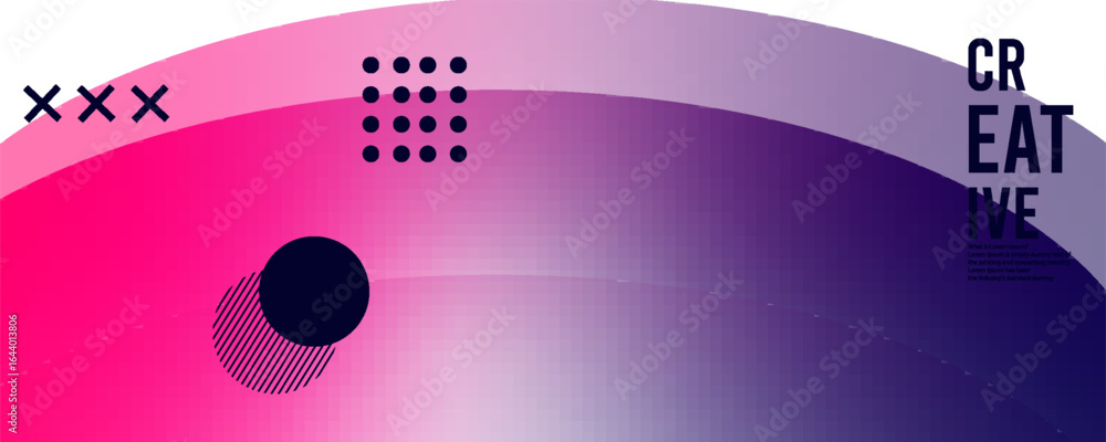 Poster 3d abstract gradient geometric shape circle background. modern futuristic background. can be use for