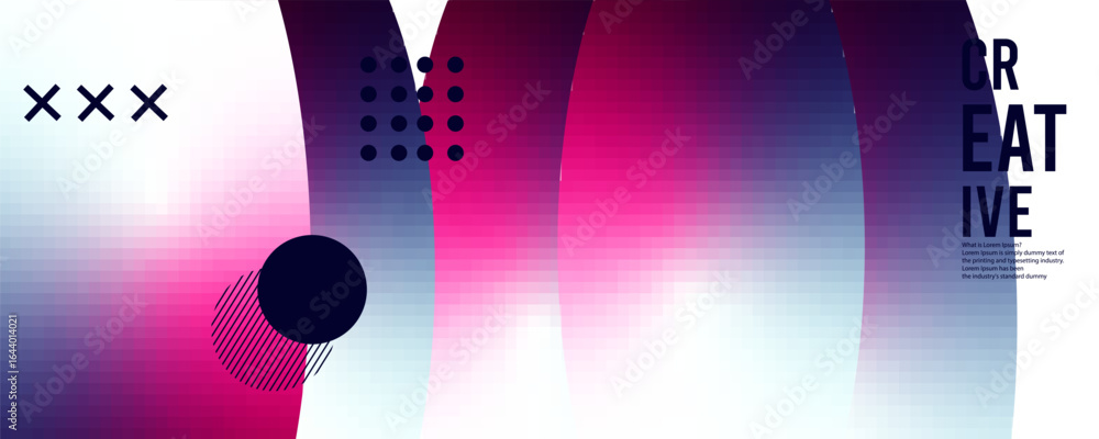 Poster 3d abstract gradient geometric shape circle background. modern futuristic background. can be use for