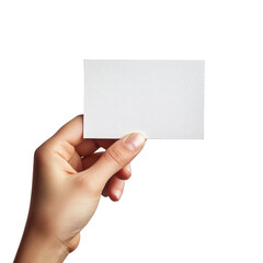 Obraz premium Hand holding a small sheet of paper, hand gently holding a small piece of paper, isolated on transparent background