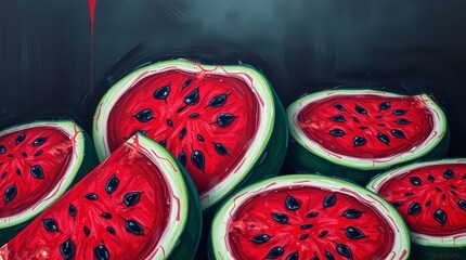 Watermelon: vibrant red and juicy watermelons.