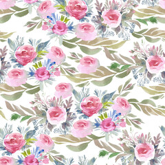 seamless pattern with roses flowers
