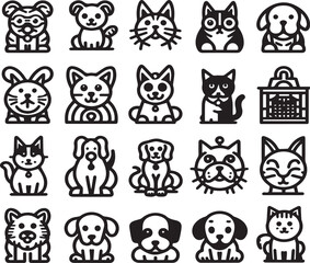 Fototapeta premium Animals Silhouettes Icons