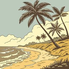 Obraz premium palm trees on the beach