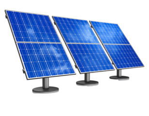 3D illustration solar panels isolated on white background. Set solar panels with refl