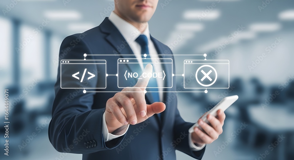 Aufkleber professional businessman interacts with 