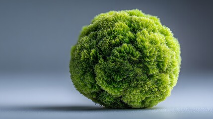 Close up of green moss ball plant home decor nature photography macro shot
