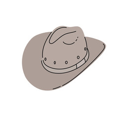 Cowboy western ranch hat. Flat modern style. Vector illustration isolated on white background.