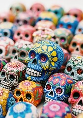 Fototapeta premium Colorful Mexican Day of the Dead Sugar Skulls Display