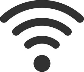 Black and white wifi icon symbolizing wireless internet connection