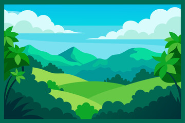 Obraz premium Serene Mountain Landscape Nature Scenery Green Hills