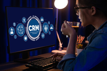 Customer relationship management system on brisk computer for CRM business and enterprise