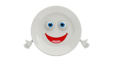 Obraz premium Happy plate isolated on transparent background