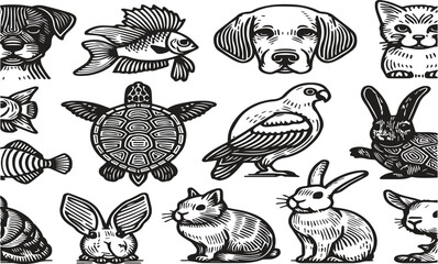 Animals Silhouettes Icons