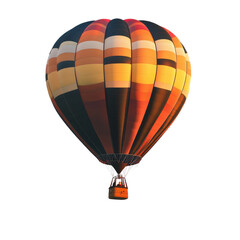 Fototapeta premium Hot Air Balloon Over a Dandelion Field at Sunset, vibrant hot air balloon floats above a dandelion field, isolated on transparent background
