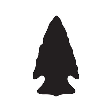 Old arrowhead silhouette vector flat illustration design on white background