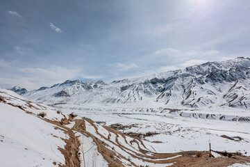 Picturesque view of the Key Gompa Monastery (4166 m) at sunrise. Spiti valley, Himachal Pradesh,...